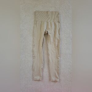 HOMMA Large Active High Waist Tummy Compression Legging tan/khaki